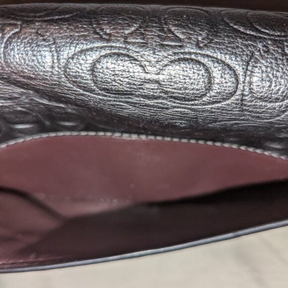 Coach Dinky Bag, Metallic Graphite Signature Leather EUC - Picture 7 of 16